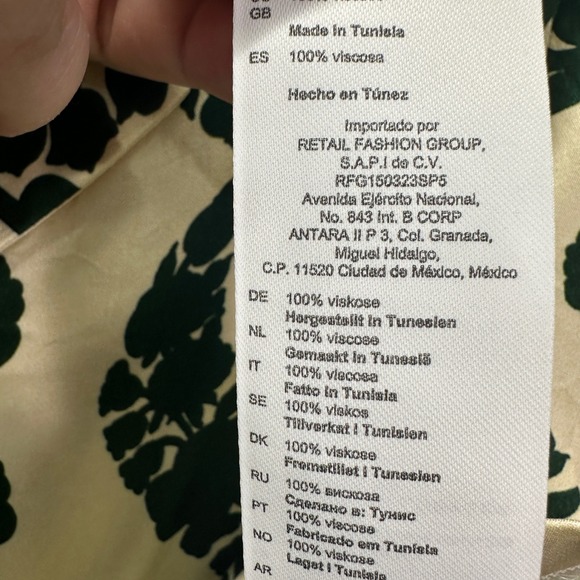 Sandro Paris Cavaliere Ecru Green Floral Print Button Up Shirt Top Size 1 | US 4 - Picture 8 of 9